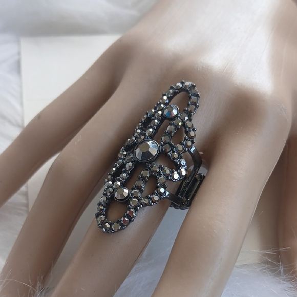 Paparazzi Metallic Black Statement Ring - Picture 9 of 10
